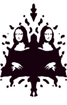 Dual Mona Lisa Inkblot Art - Psychological & Artistic Symbolism