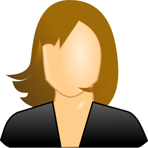 Generic female avatar with shoulder-length brown hair and black top, used as placeholder profile image.