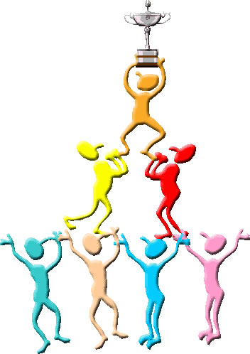 Team Success Pyramid - Visual Metaphor for Collaboration and Achievement