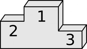 Winners Podium Illustration - First, Second, and Third Place Trophy Stand