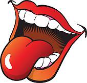 Open Mouth Tongue Out Illustration - Expressive Vocal Gesture Clipart