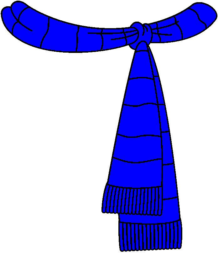 Blue Knitted Scarf Illustration - Winter Accessory Design