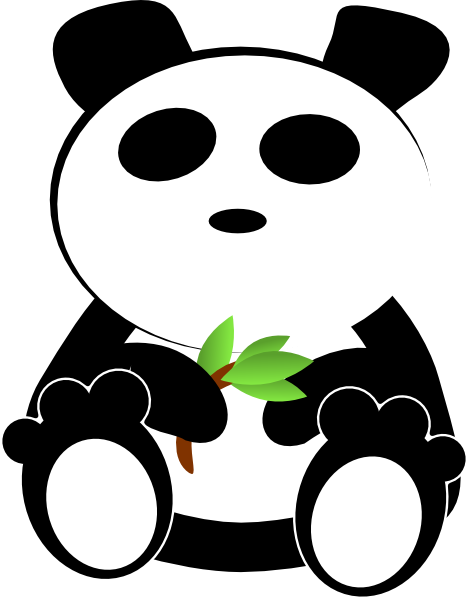 Bamboo Eating Cosmic Panda Clip Art 