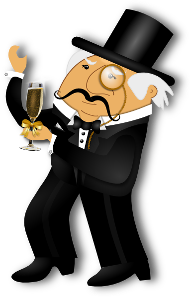 Sophisticated Gentleman Cartoon - Vintage Elegance & Celebration Illustration