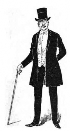 Vintage Illustration of a Dapper Victorian Gentleman in Formal Attire