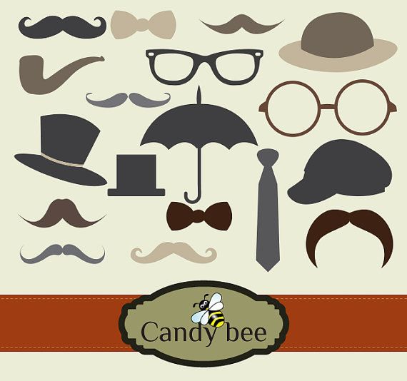 Welcome to Candy Bee Design! Mustache Top Hat Monocle and Umbrella 
