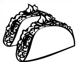 black and white taco illustration