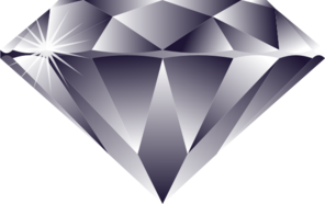 Shimmering faceted diamond with bright sparkle on transparent background