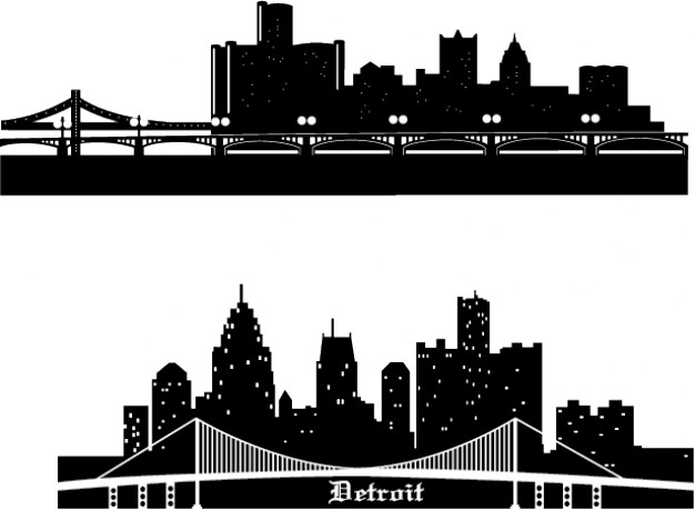 Detroit City Skyline Vector Free 