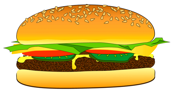 Classic Cheeseburger Illustration - Juicy Patty with Fresh Toppings