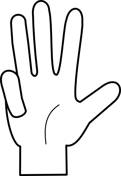 fingers black and white - Clip Art Library