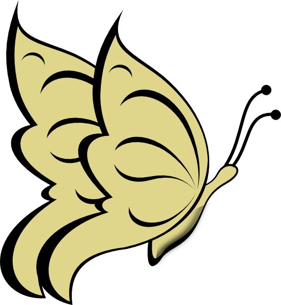 Pure Gold Butterfly Clip Art 