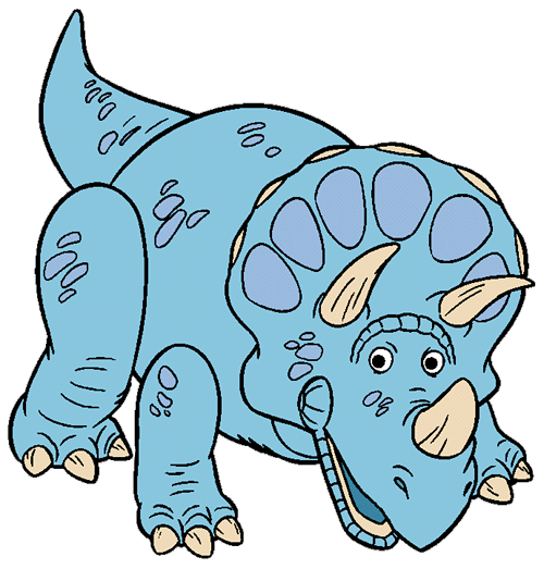 Blue Triceratops Dinosaur Illustration for Kids & Education