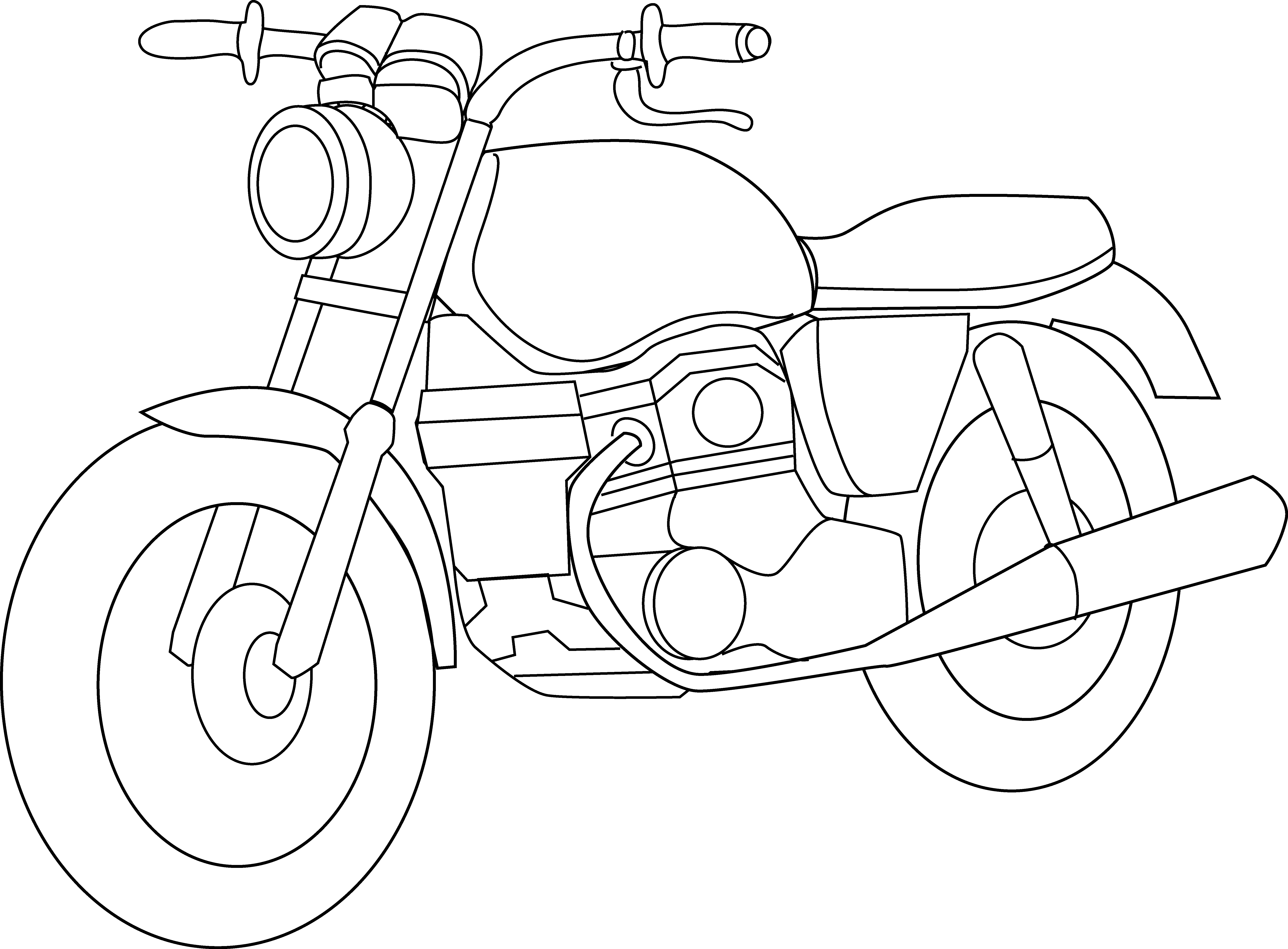 Classic Cruiser Motorcycle Line Art - Free Vector Illustration