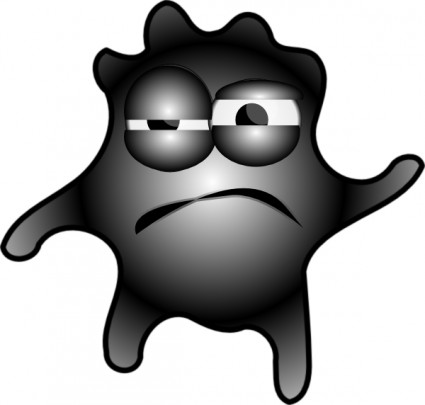 Sad Germ Cartoon - Free Vector Illustration for Health & Education