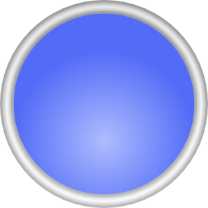 Blue circular button with silver metallic border, gradient fill from light to dark blue