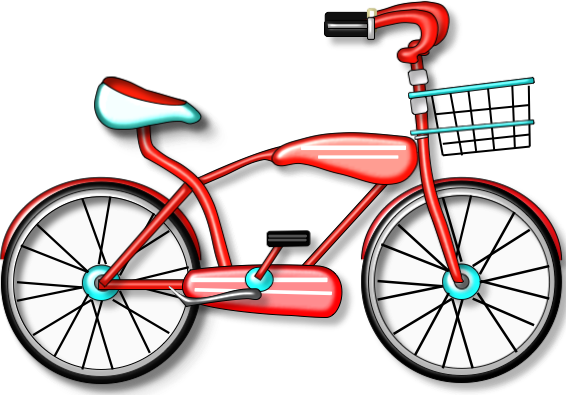 Vintage-style red bicycle with teal accents, white wheels, and classic frame design on black background.