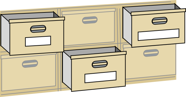Furniture File Cabinet Drawers Clip Art 
