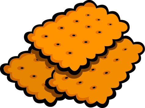 Crunchy Orange Crackers - Classic Snack Illustration