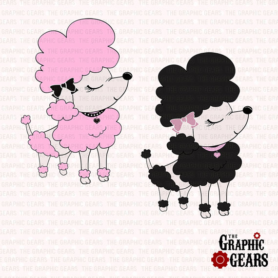 Black Paris Poodle Clipart 