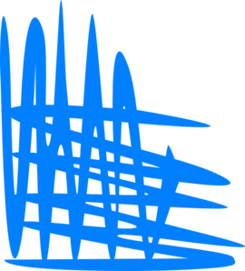 Blue abstract scribble drawing on white background, resembling energetic brushstrokes or digital doodle.