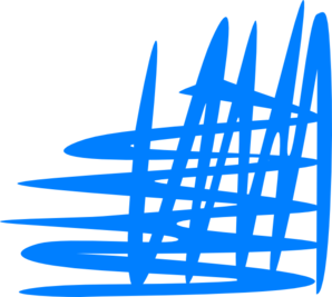 Blue abstract scribble logo on black background, resembling energetic brushstrokes or a stylized hashtag.