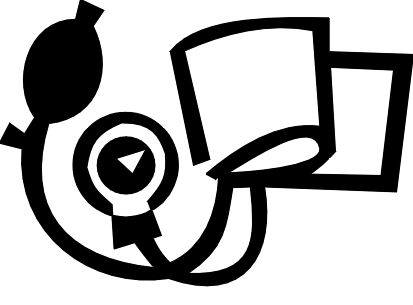 Black-and-white line icon of a person reading a book with a magnifying glass and a lightbulb symbolizing learning and insight.