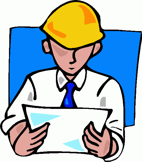 Construction Engineer Reviewing Plans - Professional Blueprint Analysis