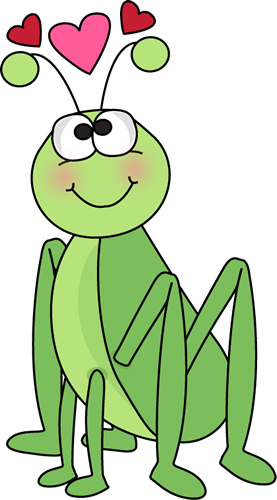 Cute Cartoon Grasshopper with Hearts - Free Clipart for Kids & Design