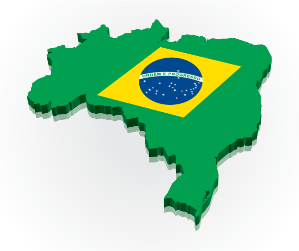 Brazil Map with National Flag - Geographic and Cultural Symbol