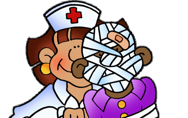 Caring Nurse Comforting Bandaged Patient - Medical Support Illustration