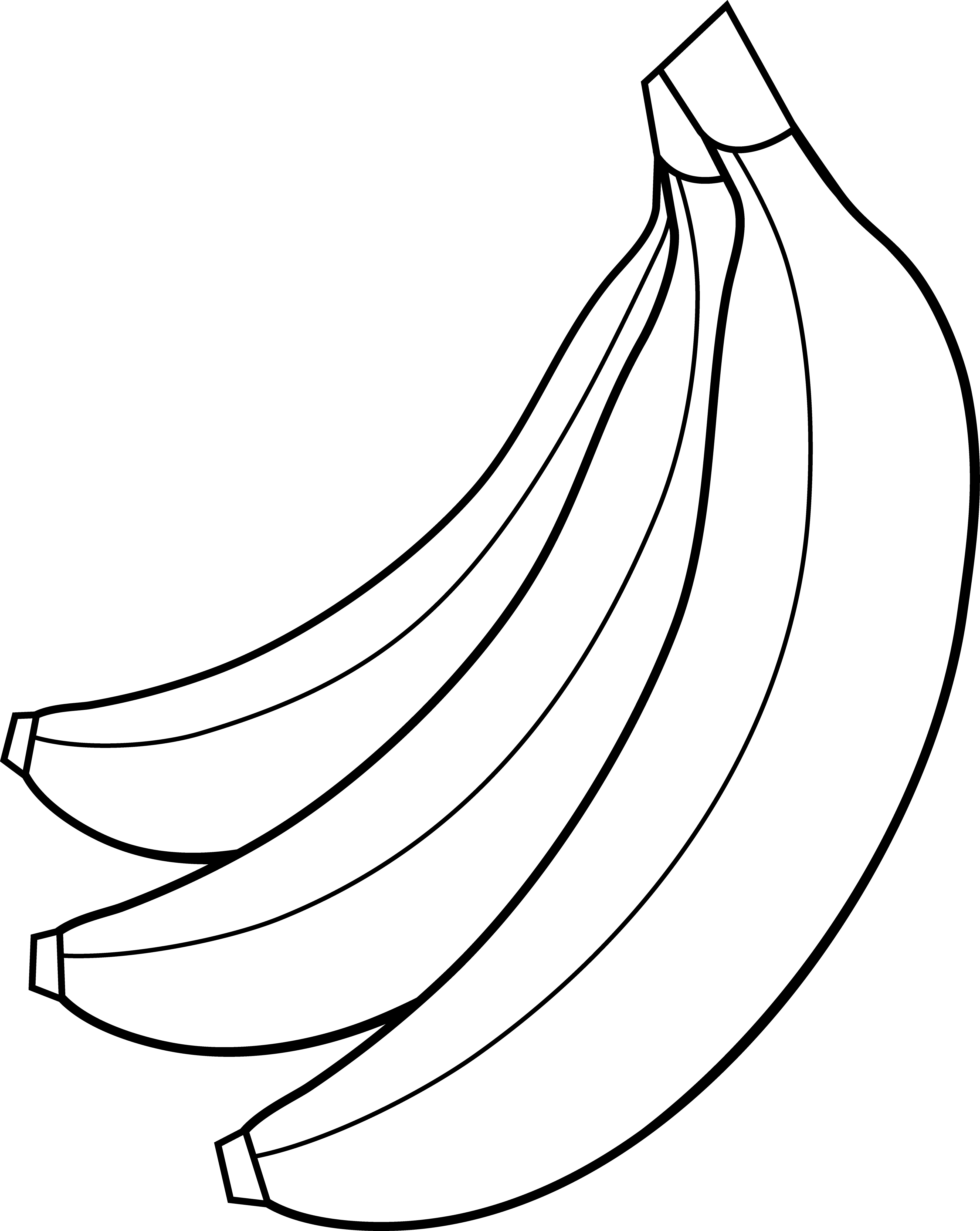 Colorable Bunch Of Bananas 