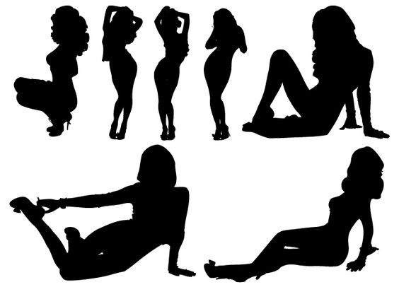 Free sexy girl silhouette vectors 