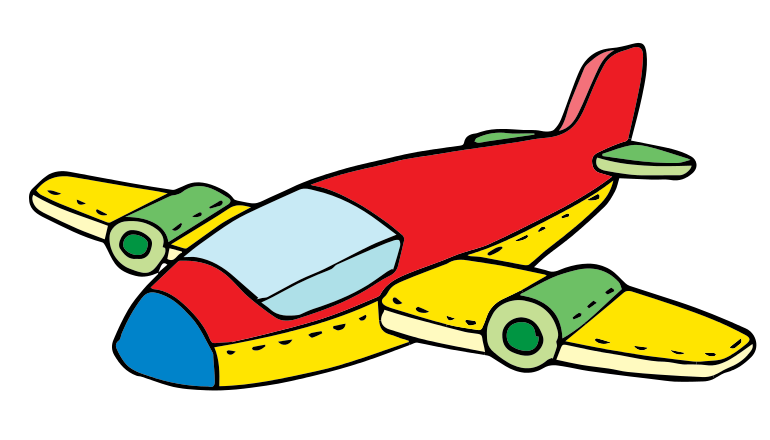 Bright Cartoon Toy Airplane - Fun Kids’ Aviation Illustration