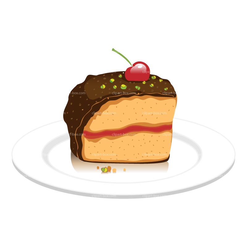 CLIPART PIECE OF CHERRY CAKE 