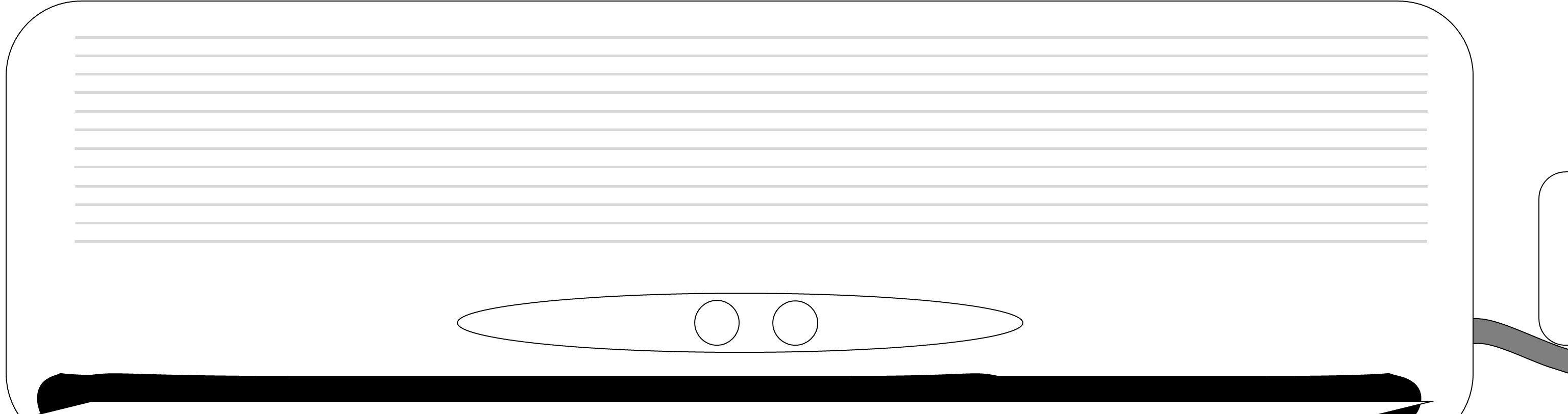 Line-art illustration of a wall-mounted split-type air conditioner unit with control panel and vents.