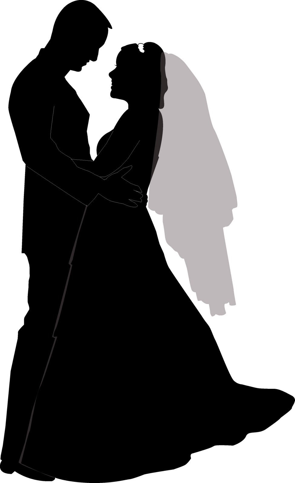 wedding couple silhouette cute