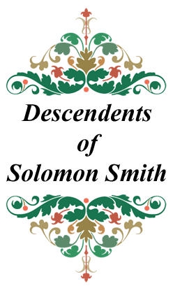 Ornate floral border framing the text "Descendents of Solomon Smith" in elegant serif font.
