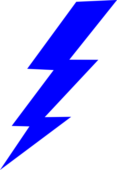 Blue Lightning Bolt Icon - High-Energy Symbol for Power and Speed