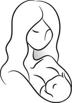 Silhouette of a mother tenderly holding her newborn baby close to her chest.