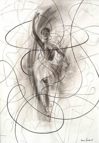 Abstract Ballet Artwork - Charcoal Sketch of a Dancer in Motion