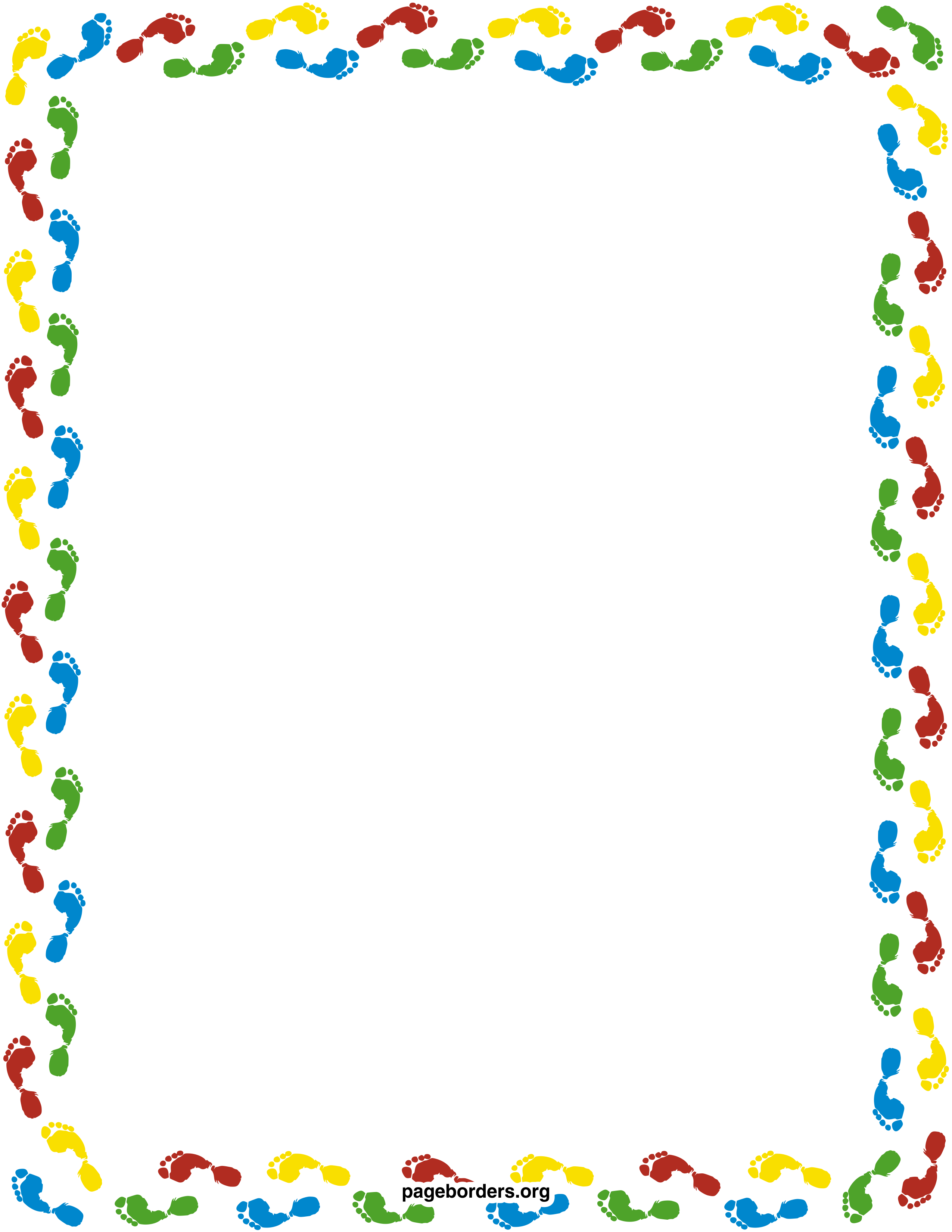 Footprints Page Border Clip Art Library