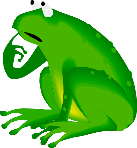 Thoughtful Frog Illustration - Playful Amphibian Character for Kids & Education