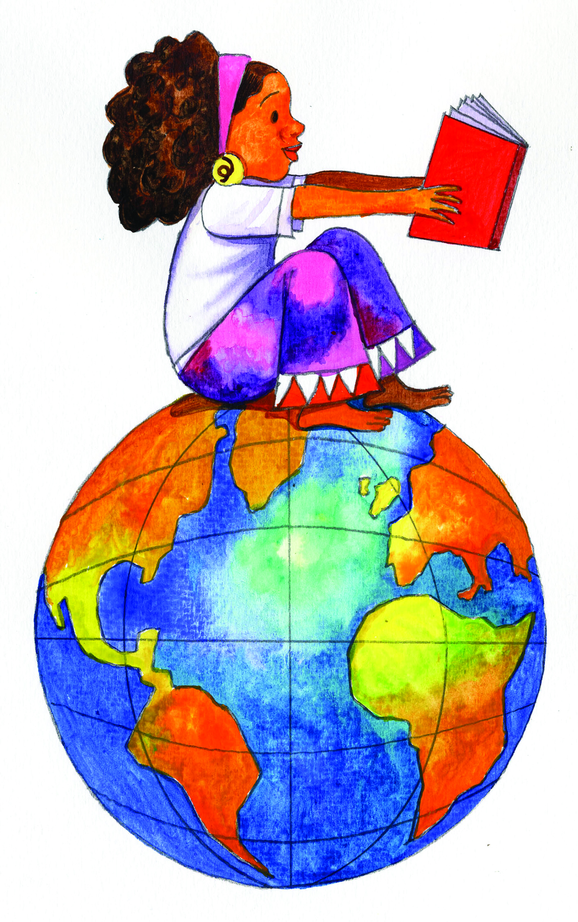 Global Literacy and Education Empowerment Illustration