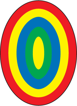 Colorful Concentric Oval Target Design - Visual Graphic Element