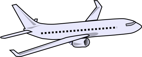 White commercial jet airplane in flight, side view with wings, engines, and passenger windows visible.