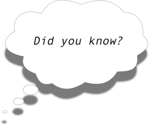 Thought bubble with "Did you know?" text, black and white illustration.