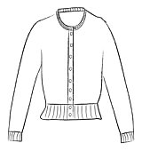 Traditional White Wool Cardigan With Ornate Buttons Stock Photo 