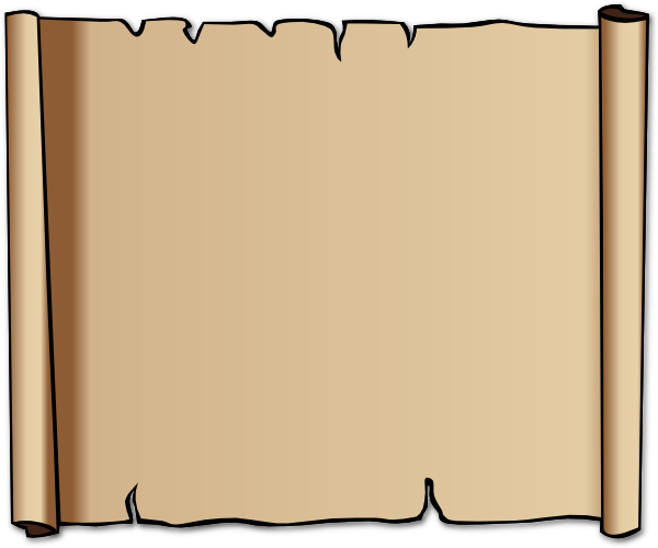 Vintage parchment scroll with torn edges and rolled sides, blank for custom text or design.