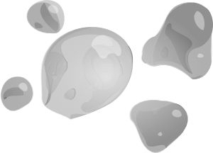 Abstract grayscale liquid droplets in motion, illustrating fluid dynamics or molecular structure.